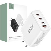 Tech-Protect NC100W-GAN 4-Port-Netzwerkladegerät - 3xUSB-C, USB-A - Weiß