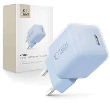 Tech-Protect NCM25 25W USB-C Ladegerät - Power Delivery - Baby Blau