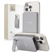 Tech-Protect PB15 LifeMag 10000mAh Magnetische drahtlose powerbank mit Ständer - 15W - Grau