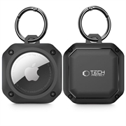 Tech-Protect Rough Pro Apple AirTag Silikon Case mit Schlüsselring - Schwarz