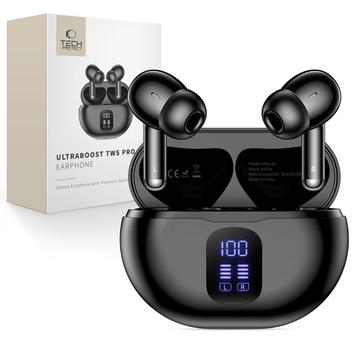 Tech-Protect UltraBoost TWS Pro G2 Drahtlose Ohrhörer mit LED-Anzeige - Schwarz