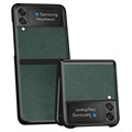Textured Samsung Galaxy Z Flip3 5G Hybrid Hülle - Grün