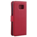 Samsung Galaxy S6 Textured Geldbörse Tasche - Rot