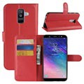 Samsung Galaxy A6+ (2018) Wallet Hülle mit Stand - Rot