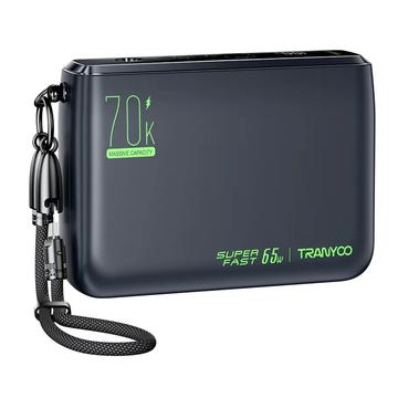 Tranyoo T-L7 70000mAh Powerbank - 65W PD, 2x USB-A, 2x USB-C - Schwarz