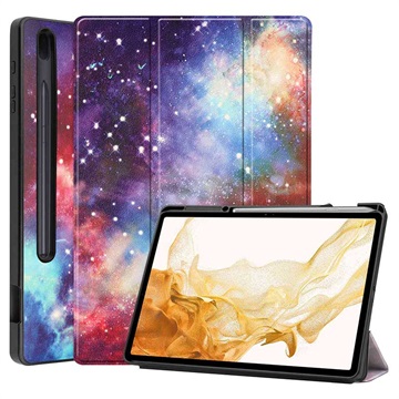 Tri-Fold Series Samsung Galaxy Tab S7+/S8+ Folio Hülle - Schwarz