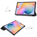 Tri-Fold Serie Samsung Galaxy Tab S6 Lite 2020/2022 Folio Hülle - Schwarz