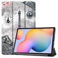 Tri-Fold Serie Samsung Galaxy Tab S6 Lite 2020/2022 Folio Hülle - Eiffelturm