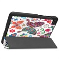 Tri-Fold Serie Lenovo Tab M7 Folio-Gehäuse - Schmetterlinge / Blumen