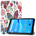 Tri-Fold Serie Lenovo Tab M7 Folio-Gehäuse - Schmetterlinge / Blumen