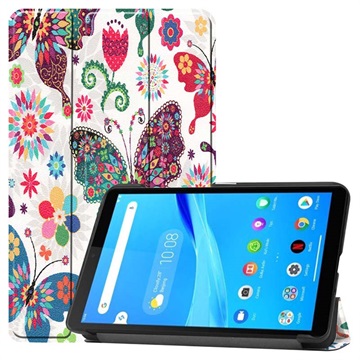 Tri-Fold Serie Lenovo Tab M7 Folio-Gehäuse - Schmetterlinge / Blumen