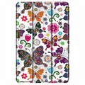 Tri-Fold Serie Samsung Galaxy Tab S7 FE Smart Folio Hülle - Schmetterlinge / Blumen