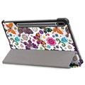 Tri-Fold Serie Samsung Galaxy Tab S7 FE Smart Folio Hülle - Schmetterlinge / Blumen