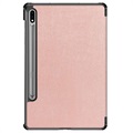 Tri-Fold Serie Samsung Galaxy Tab S7 FE Smart Folio Hülle - Roségold