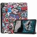 Tri-Fold Serie Nokia T20 Smart Folio Hülle - Graffiti