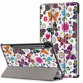 Tri-Fold Series Samsung Galaxy Tab S7/S8 Smart Folio Hülle - Schmetterlinge / Blumen
