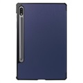 Tri-Fold Serie Samsung Galaxy Tab S8 Smart Folio Hülle - Dunkel Blau