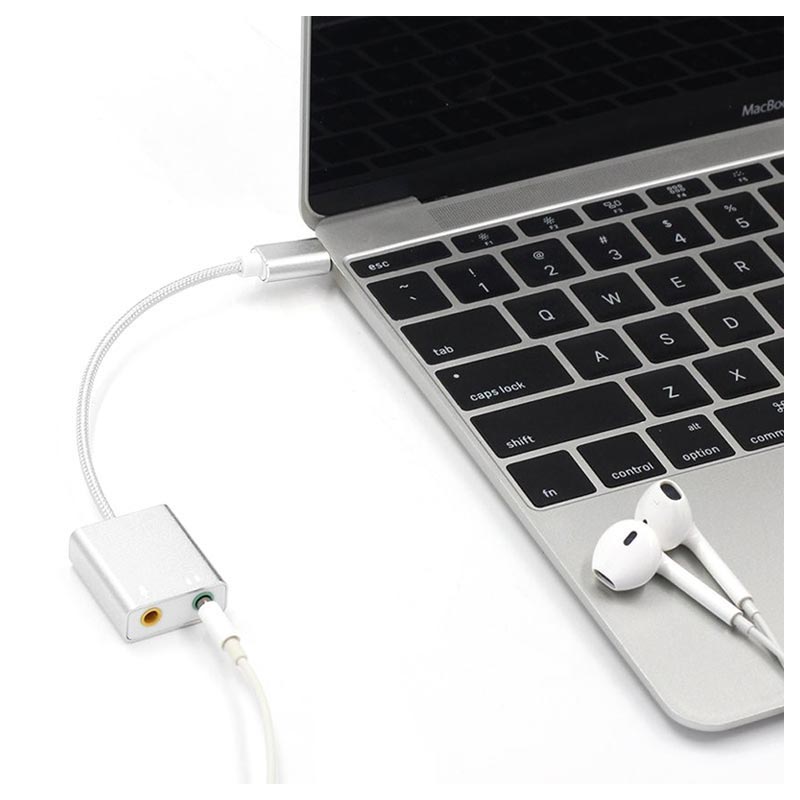 USB-C / AUX Kopfhörer & Mikrofon Audio Adapter