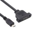 U3-012-MM 50cm Micro 3.0 Typ-B Buchse zu Micro USB 2.0 5Pin Stecker Verlängerungskabel 480Mbps Schraubmontage Typ Kabel