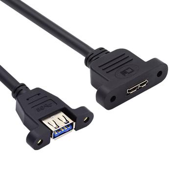 U3-083-AF 50cm Verlängerungskabel Typ-A USB 3.0 Buchse zu Micro 3.0 Typ-B Buchse mit Schraubbefestigung Typ 5Gbps