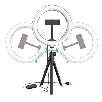 UN-205 8\'\' LED Ringlicht mit Ständer und Telefonhalterung Desktop Selfie Kreis Lampe für YouTube Video Fotografie Makeup