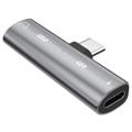 Hat Prince HC-13 USB-C / 3.5mm & Typ-C Audio Adapter - Silber