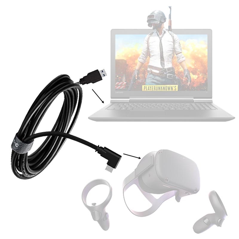 Für Oculus Quest VR Virtual Reality Kamera Data Kabel Type-C Ladekabel USB-C 3M 
