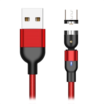 USB2.0 / MicroUSB Drehbar Magnetisches Ladekabel 2m - Rot