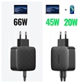 Ugreen CD216 Schnelles Wandladegerät - 2x USB-C PD, QC4.0 - 66W