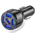 Universal 5xUSB Auto-Schnellladegerät - QC3.0 - Schwarz