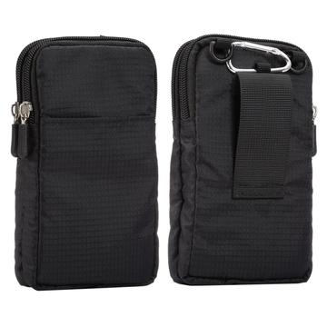 Universelle Gürteltasche für Smartphones mit Karabiner und Riemen - 6,3"-6,9" - Schwarz