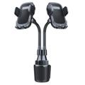 Universal 360 Rotating Dual Car Holder - 3,8 "-6,8" - Schwarz