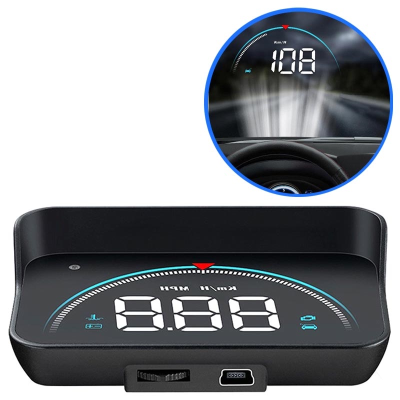 Auto Digital GPS Tacho LED Display Smart Head Up Display Große Schrift  (Weiß KMH