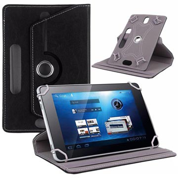 Universelle Rotierende Folio Hülle für Tablets - 7.9"-8.4" - Schwarz