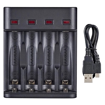 Doublepow DP-UK95 Multifunctional Fast USB-Akkuladegerät - AA/AAA/9V