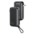 Usams US-CD172 PB63 Powerbank mit 3-in-1 Kabel - 10000mAh - Schwarz