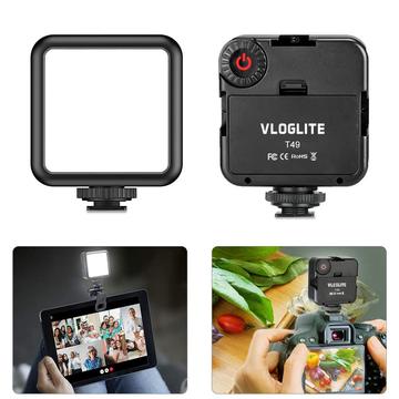 VLOGLITE T49 LED Video Licht 5600K Portable Fotografie Foto Beleuchtung Panel Mini Fill Lampe für Live Streaming