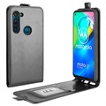 Motorola Moto G8 Power Vertikale Flip Case mit Kartensteckplatz - Schwarz