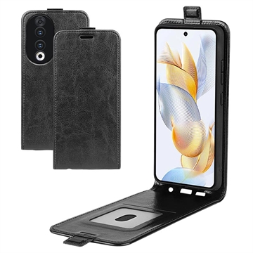 Honor 90 Vertikale Flip Case - Schwarz