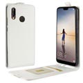 Huawei P20 Lite Vertikale Flip Case mit Kartensteckplatz - Weiß