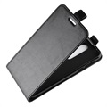 Nokia 7.1 Vertikale Flip Case mit Kartensteckplatz - Schwarz