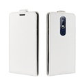 Nokia 7.1 Vertikale Flip Case mit Kartensteckplatz - Weiß