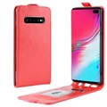 Samsung Galaxy S10 5G Vertikale Flip Hülle mit Kartensteckplatz - Rot