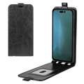 Samsung Galaxy A12 Vertikale Flip Case mit Kartensteckplatz - Schwarz