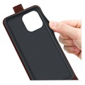 iPhone 14 Pro Vertikale Flip Case mit Kartensteckplatz - Braun