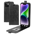 iPhone 15 Plus Vertikale Flip Case - Schwarz