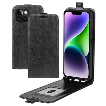 iPhone 15 Plus Vertikale Flip Case (Offene Verpackung - Ausgezeichnet) - Schwarz