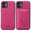 Vili T iPhone 12/12 Pro Hülle mit Magnetischer Geldbörse - Hot Pink