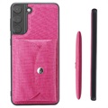 Vili T Series Samsung Galaxy S21 5G Hülle mit Magnetischer Geldbörse - Hot Pink