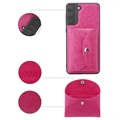 Vili T Series Samsung Galaxy S21 5G Hülle mit Magnetischer Geldbörse - Hot Pink